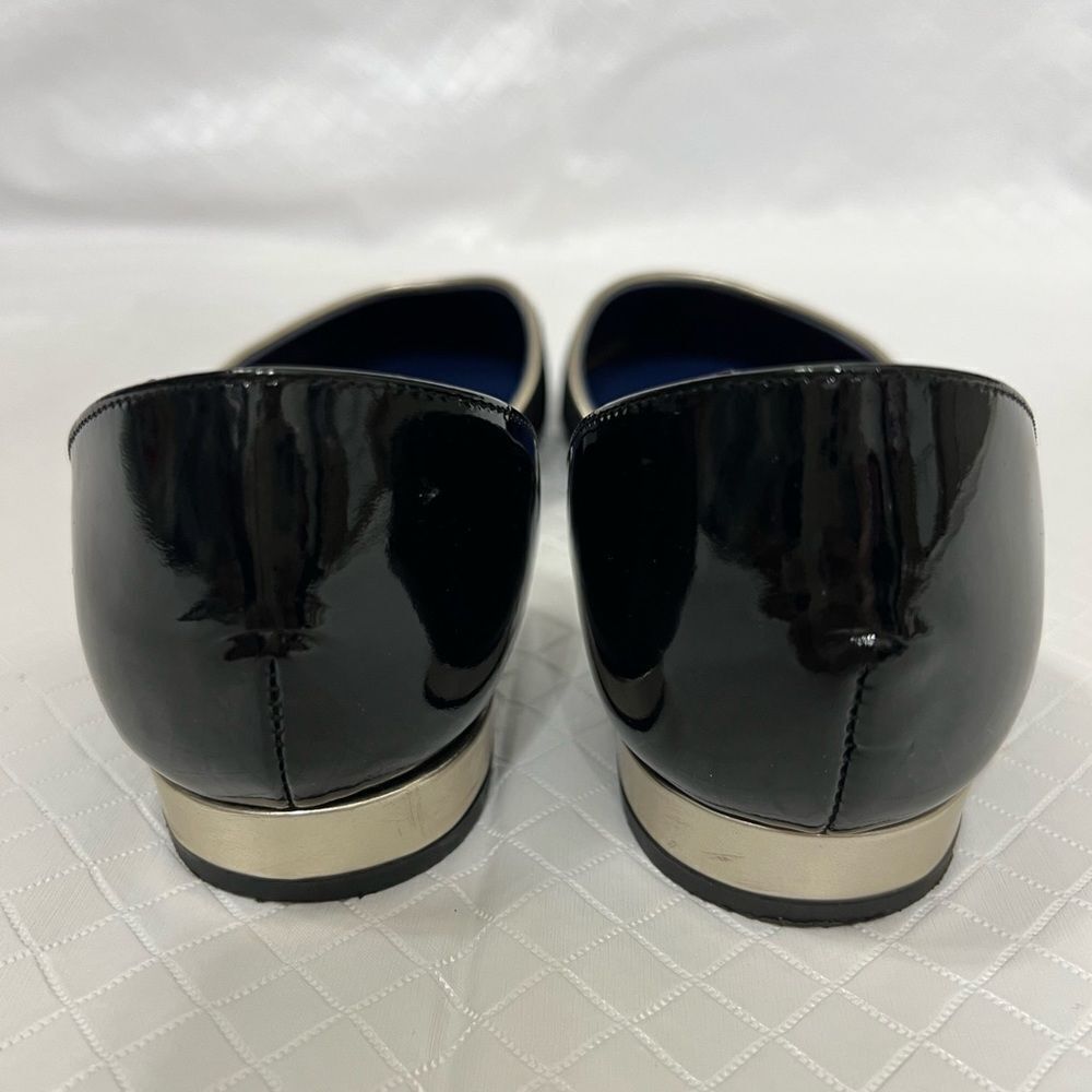 Valentina Rangoni Shimmery Glitter Black Pointed Toe Flats D’Orsay Size 8.5 - Picture 11 of 15